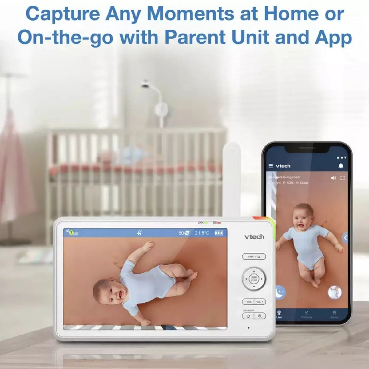 VTech RM7787 HD 7" Over-the-Cot Wi-Fi Baby Monitor