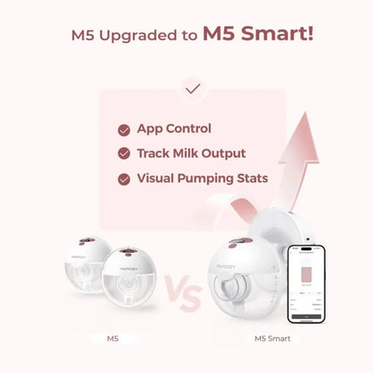 Momcozy M5 Smart Single Wearable Electric Breast Pump - Grey